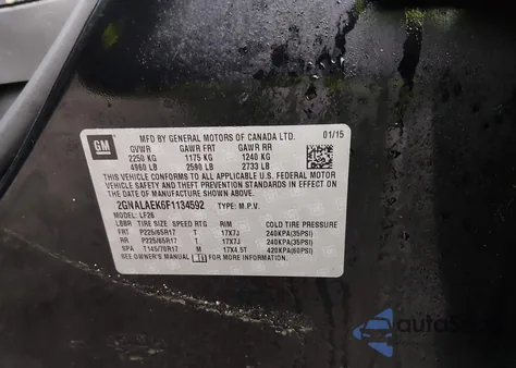 2015 Chevrolet Equinox Ls from USA, damaged, VIN 02GNALAEK6F113492